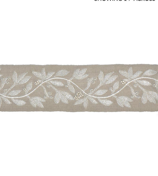 Scalamandre Laurel Embroidered Tape Flax Trim SC 0002T3292