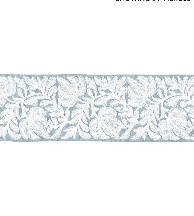 Scalamandre Coventry Embroidered Tape Sky Trim Sample SC 0002T3296