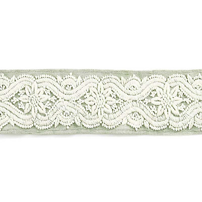 Scalamandre Linnea Embroidered Tape Willow Trim Sample SC 0002T3298