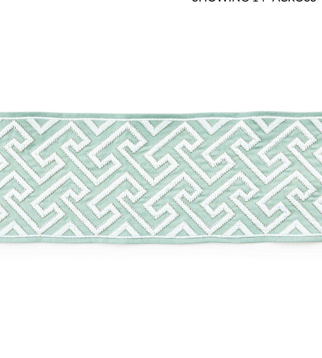 Scalamandre Labyrinth Embroidered Tape Aquamarine Trim SC 0002T3319