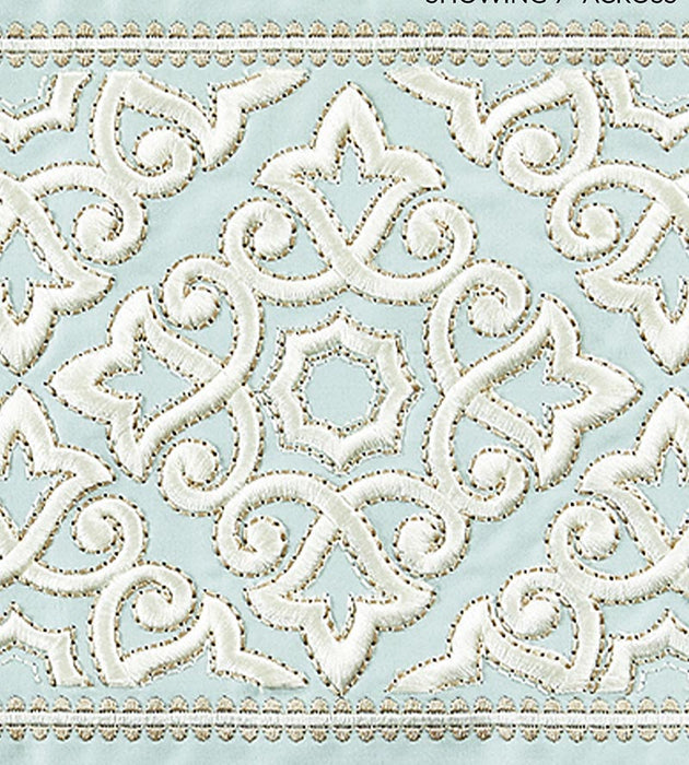 Scalamandre Ornamental Embroidered Tape Aquamarine Trim SC 0002T3320