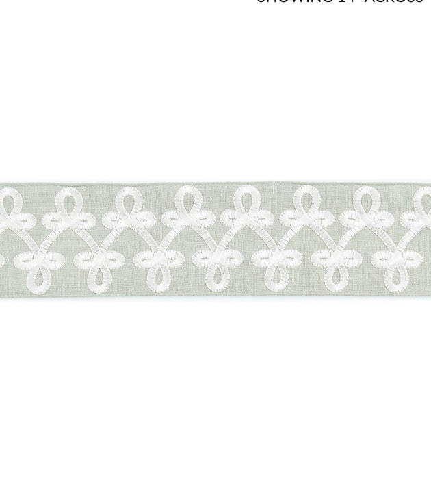 Scalamandre Empress Embroidered Tape Mineral Trim Sample SC 0002T3321