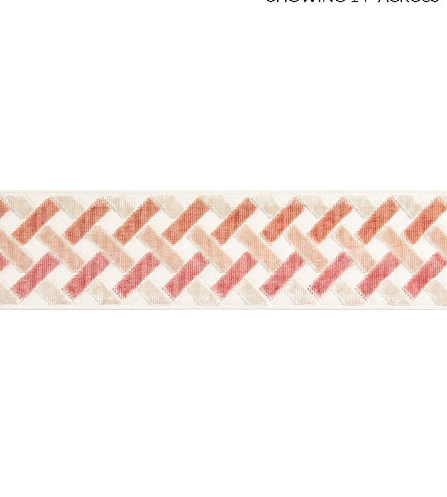 Scalamandre Parquet Velvet Tape Rose Quartz Trim Sample SC 0002T3326