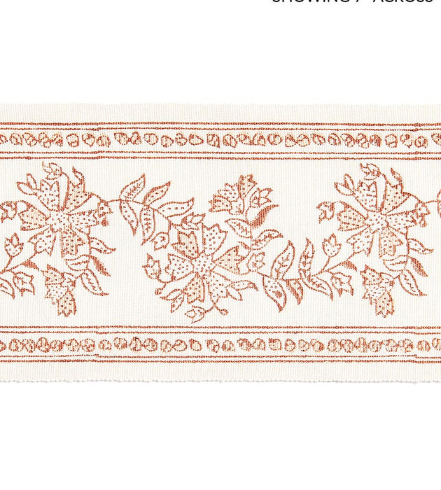 Scalamandre Citra Block Print Tape Coral Spice Trim Sample SC 0002T3327