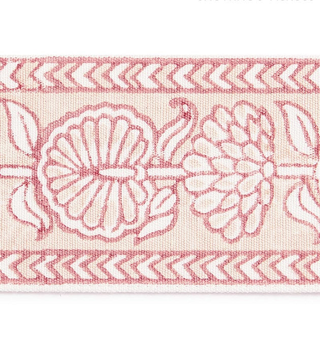 Scalamandre Tulsi Block Print Tape Coral Spice Trim Sample SC 0002T3328