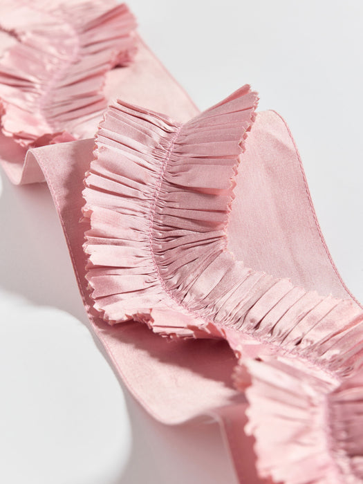 Scalamandre Ruffle Tape Pale Rose Trim Sample SC 0002T3341