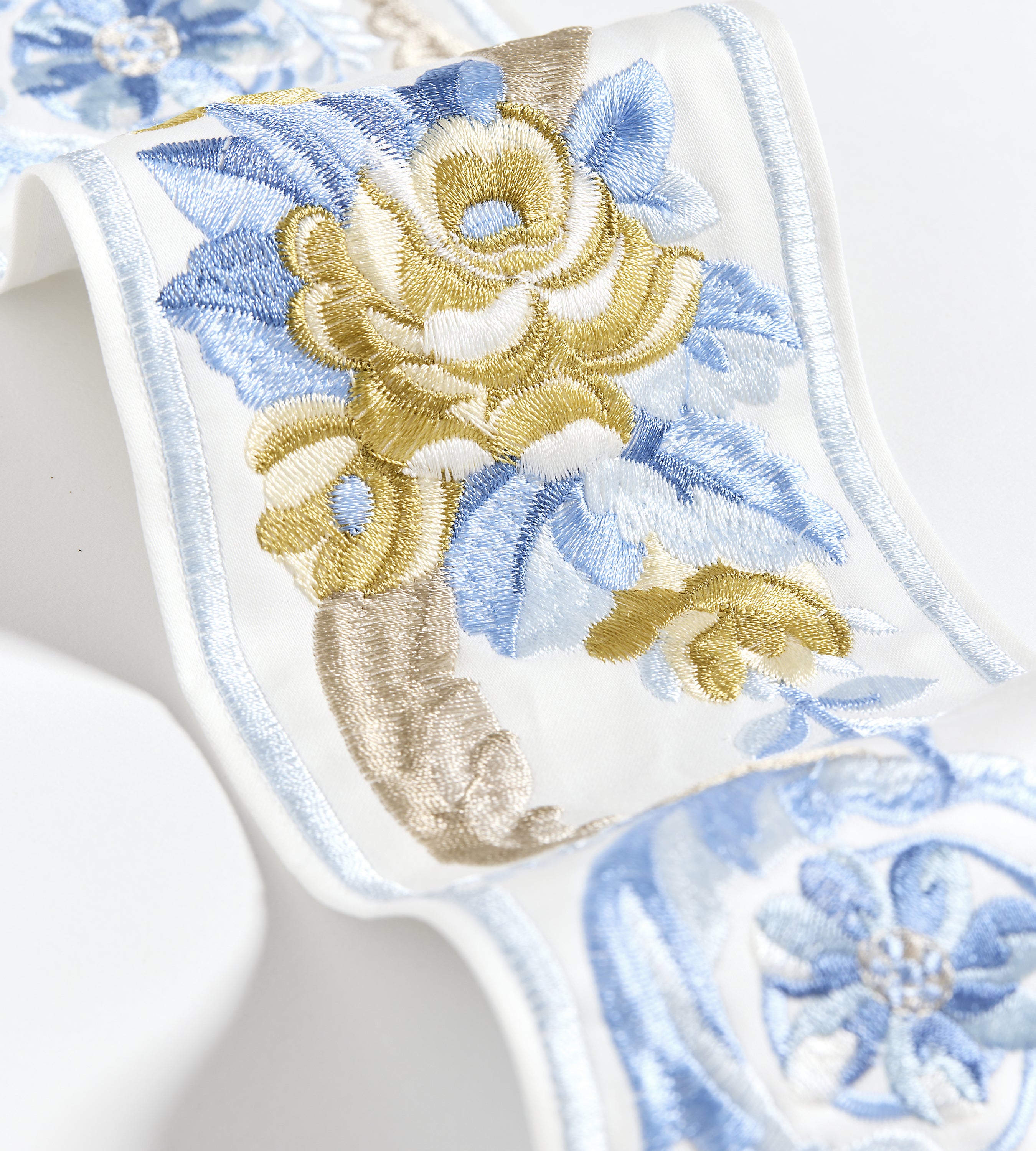 Scalamandre Reine Embroidered Tape Gold And Blue Trim SC 0002T3342