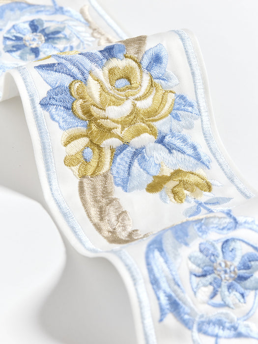 Scalamandre Reine Embroidered Tape Gold And Blue Trim SC 0002T3342