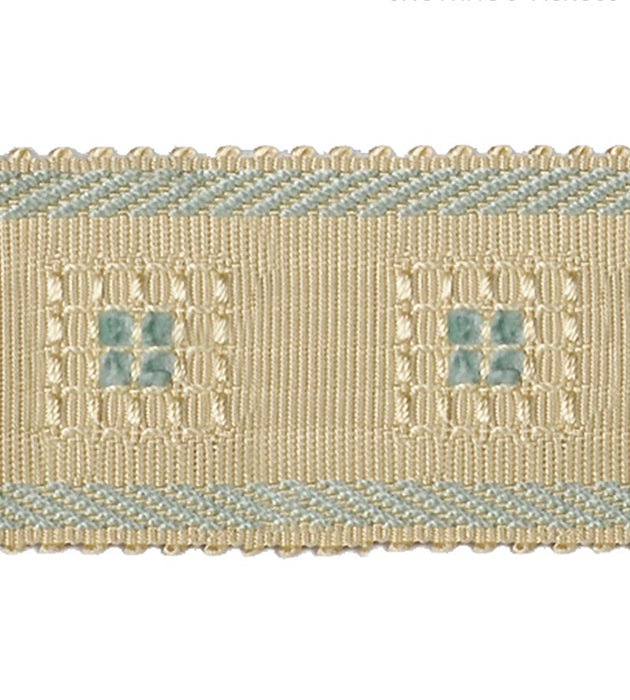 Scalamandre Sienese Braid Cream & Blue Trim SC 0002V713M