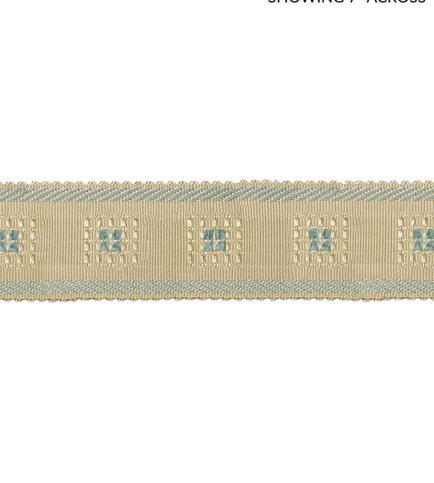 Scalamandre Sienese Braid Cream & Blue Trim Sample SC 0002V713M