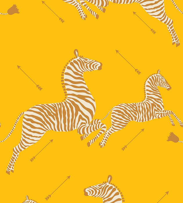 Scalamandre Zebras - Vinyl Zanzibar Gold Wallpaper SC 0002WP81388MV