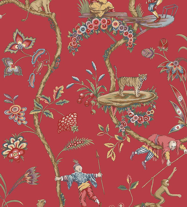 Scalamandre Chinoise Exotique - Removable Tomato Wallpaper SC 0002WP81547PS