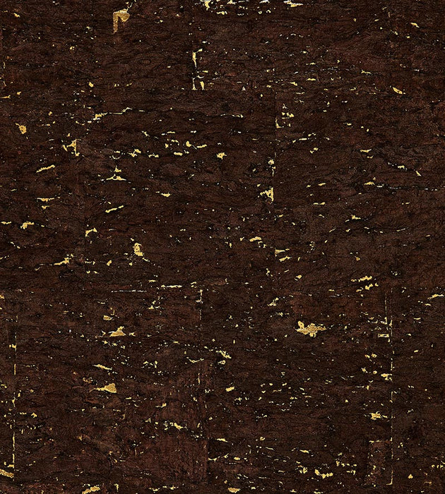 Scalamandre Carbonized Cork Espresso & Gold Wallpaper Sample SC 0002WP88352