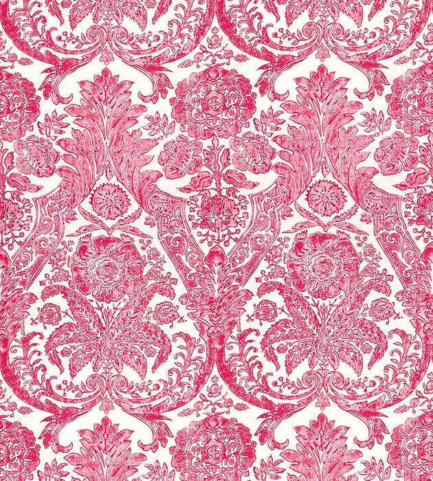 Scalamandre Luciana Damask Print Raspberry Wallpaper SC 0002WP88354