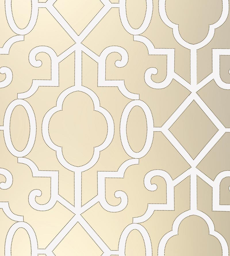 Scalamandre Ming Fretwork WP Champagne Wallpaper Sample SC 0002WP88356