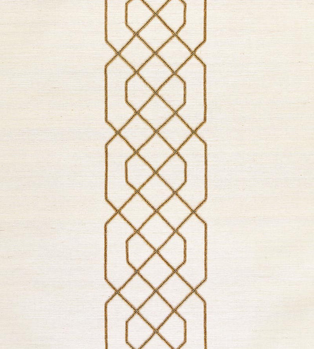 Scalamandre Adelaide Beaded Sisal Burnished Gold Wallpaper Sample SC 0002WP88385