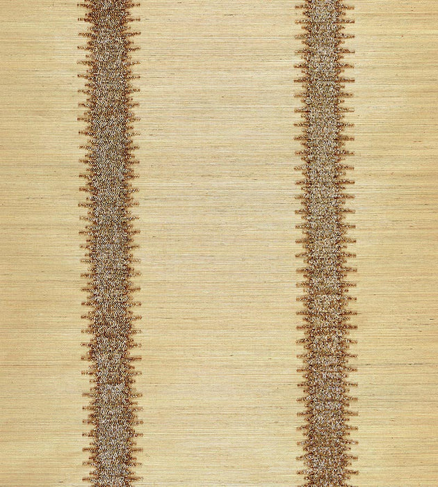 Scalamandre Veronica Beaded Grasscloth Burnished Gold Wallpaper Sample SC 0002WP88386