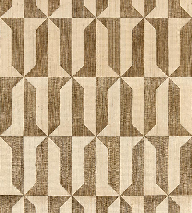 Scalamandre Mezzo - Sisal Champagne & Galleon Gold Wallpaper Sample SC 0002WP88463