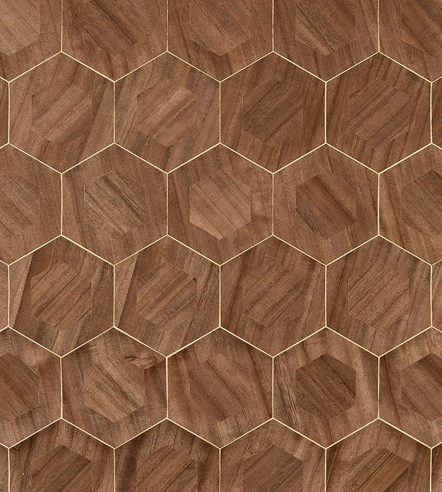 Scalamandre Hexad Hazelnut Wallpaper Sample SC 0002WP88476