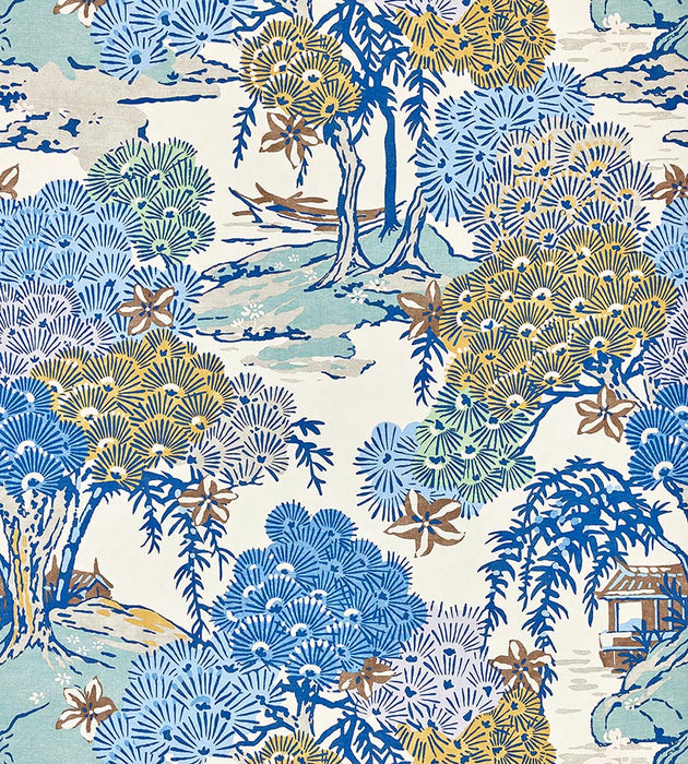 Scalamandre Sea Of Trees - Wallcovering Blue Ridge Wallpaper Sample SC 0002WP88553