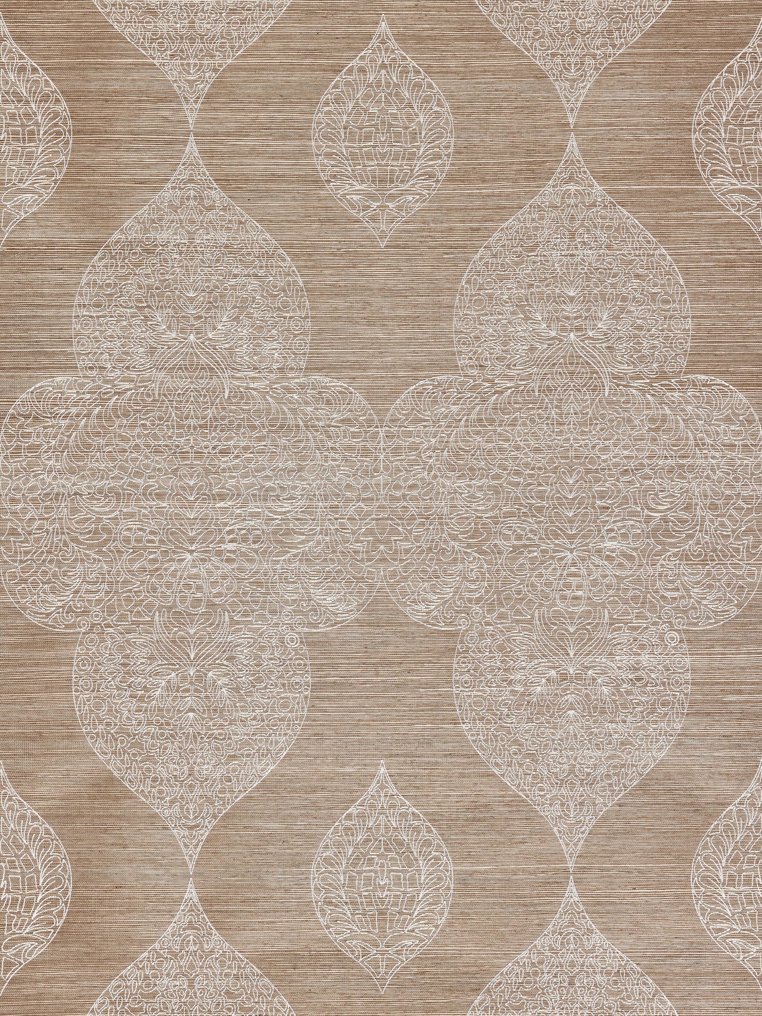 Scalamandre Taj Embroidered Sisal Nutmeg Wallpaper SC 0002WP88555