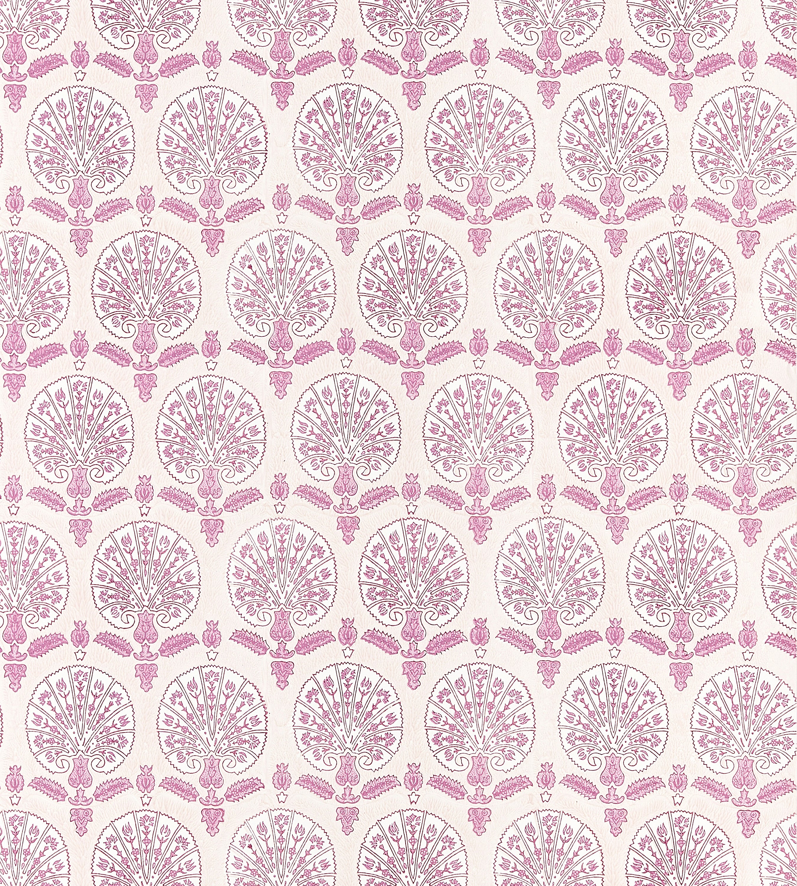 Scalamandre Karanfil Block Print Wallpaper Rose Petal Wallcovering Sample SC 0002WP88560