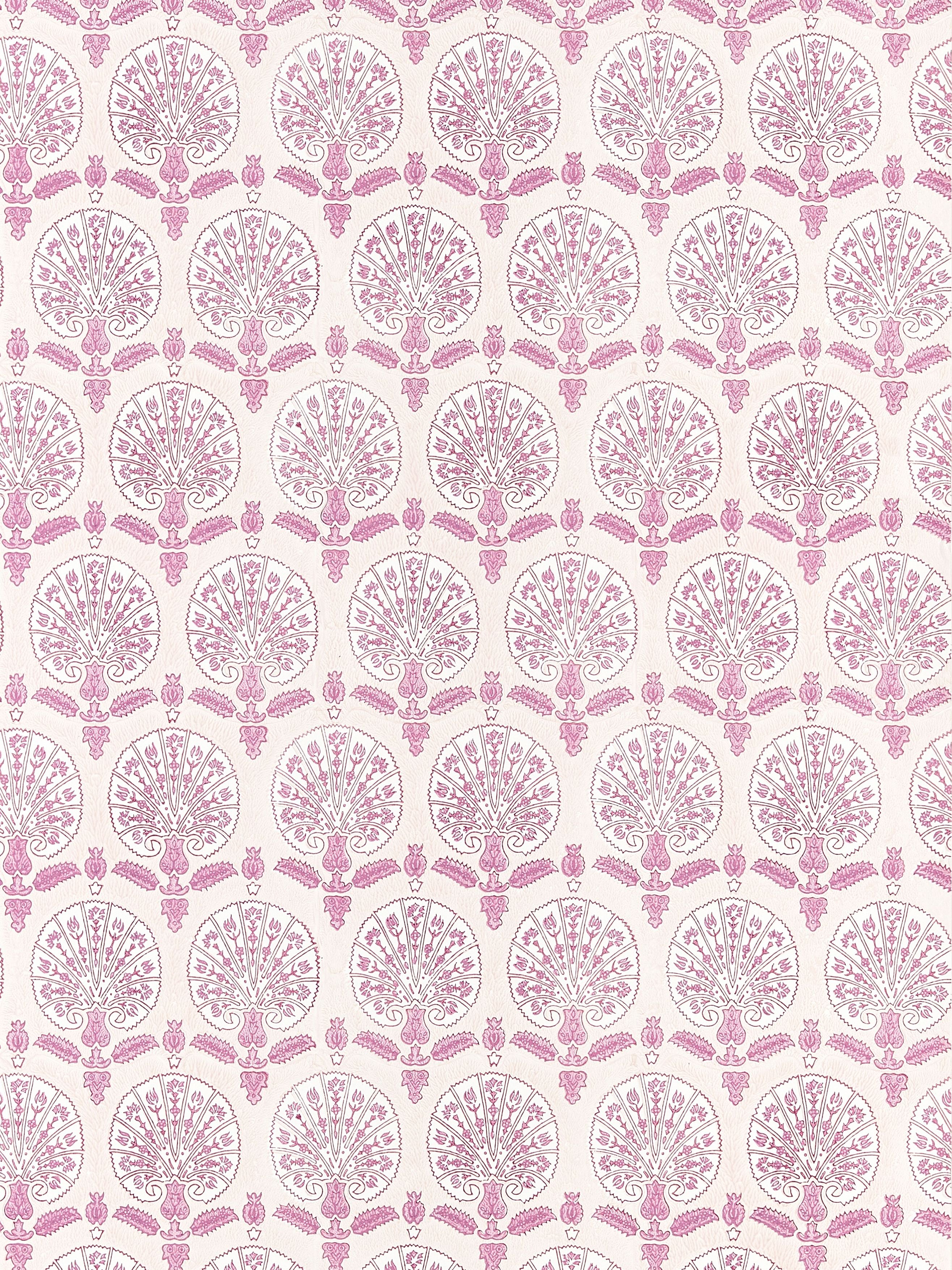 Scalamandre Karanfil Block Print Rose Petal Wallpaper SC 0002WP88560