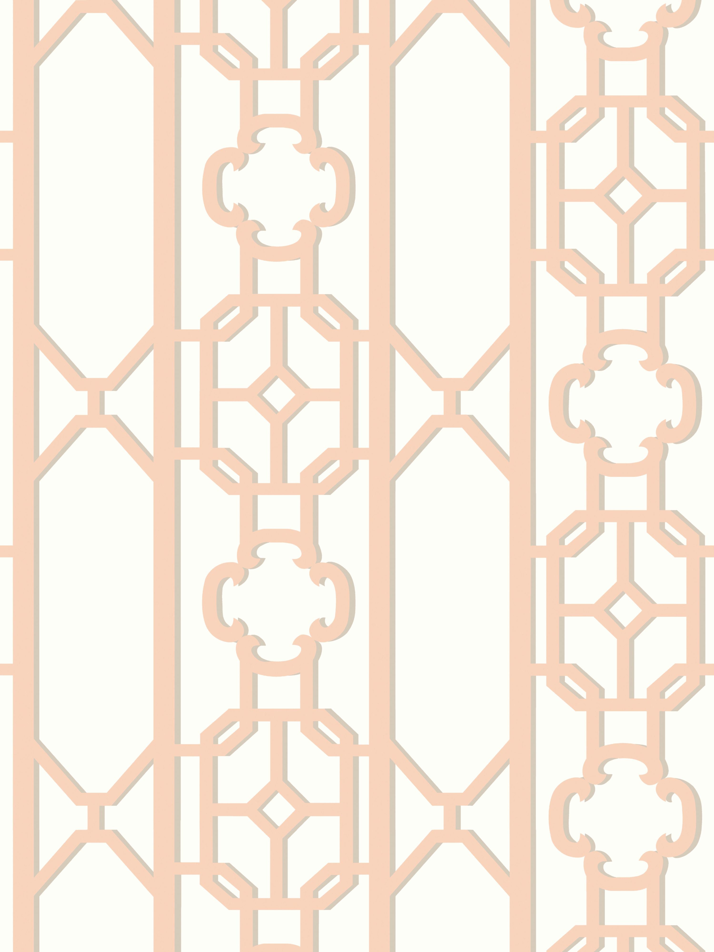 Scalamandre Joanna Fret Peach Wallpaper Sample SC 0002WP88582D