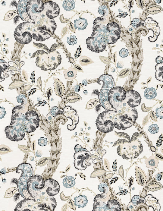 Scalamandre Cumbria Smoke On Ivory Wallpaper Sample SC 0002WP88589