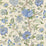 Scalamandre Pondicherry Cotton Print Blue, Green On Cream Fabric SC 000316430