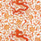 Scalamandre Chi'En Dragon Linen Print Persimmon Fabric SC 000316558