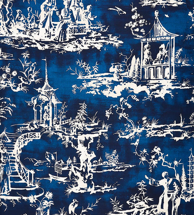 Scalamandre Summer Palace Indigo Fabric SC 000316561