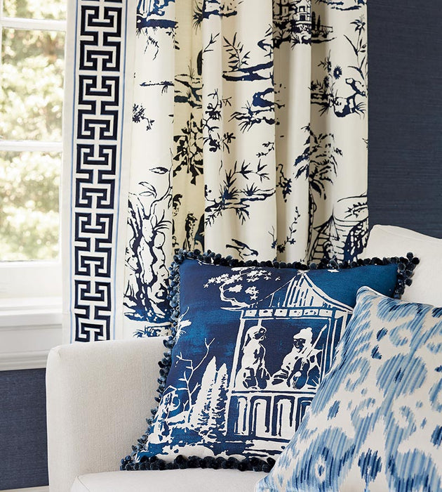 Scalamandre Summer Palace Indigo Fabric SC 000316561