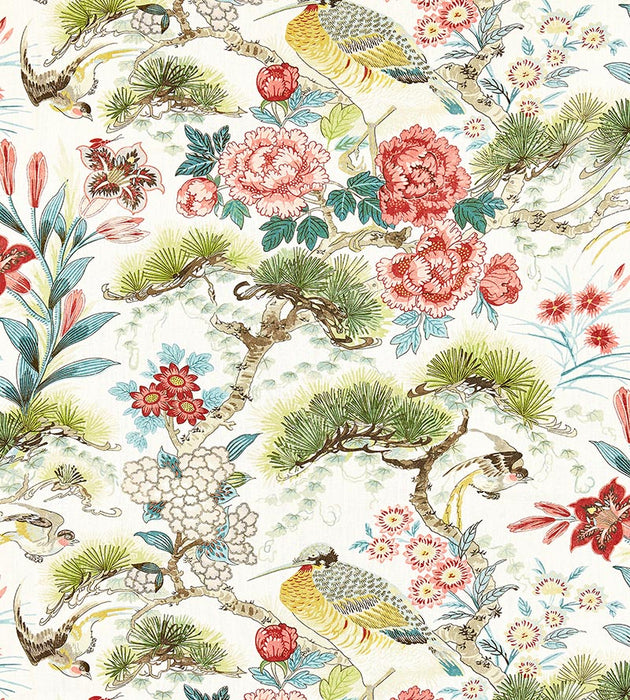 Scalamandre Shenyang Linen Print Bloom Fabric SC 000316601