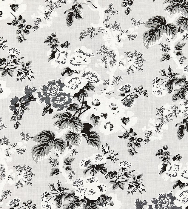 Scalamandre Ascot Linen Print French Grey Fabric SC 000316602