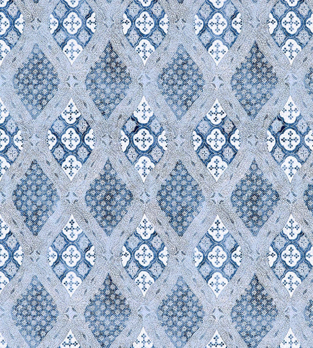 Scalamandre Farrah Print Lakeside Fabric SC 000316626