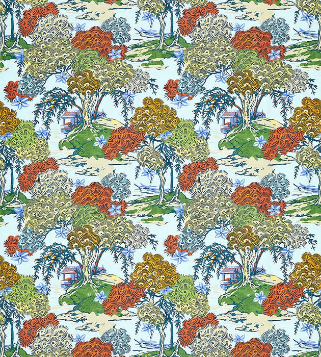 Scalamandre Sea Of Trees Print Kaleidescope Fabric SC 000316627