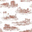 Scalamandre Cairo Toile Red Clay Fabric SC 000316635