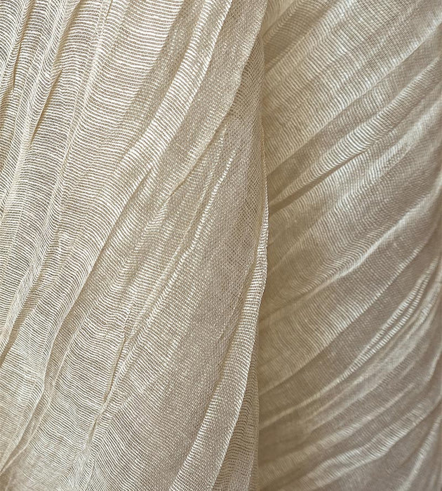 Scalamandre Pleated Linen Sheer Greige Fabric SC 000327052