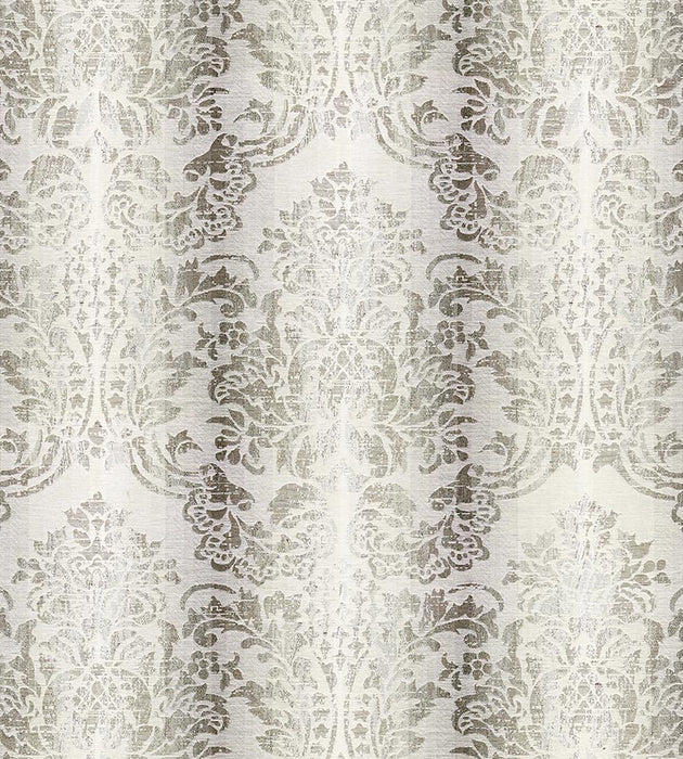 Scalamandre Sorrento Linen Damask Zinc Fabric SC 000327093