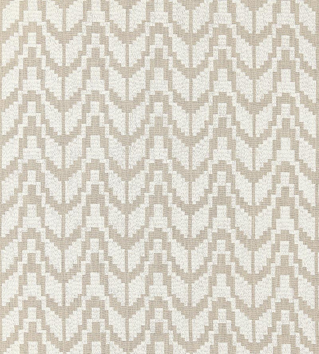 Scalamandre Chevron Embroidery Flax Fabric SC 000327103