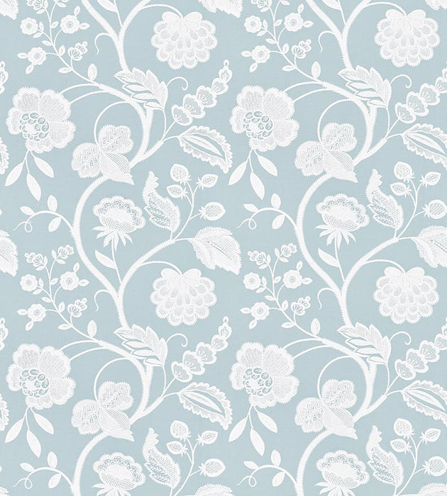 Scalamandre Kensington Embroidery Sky Fabric SC 000327151