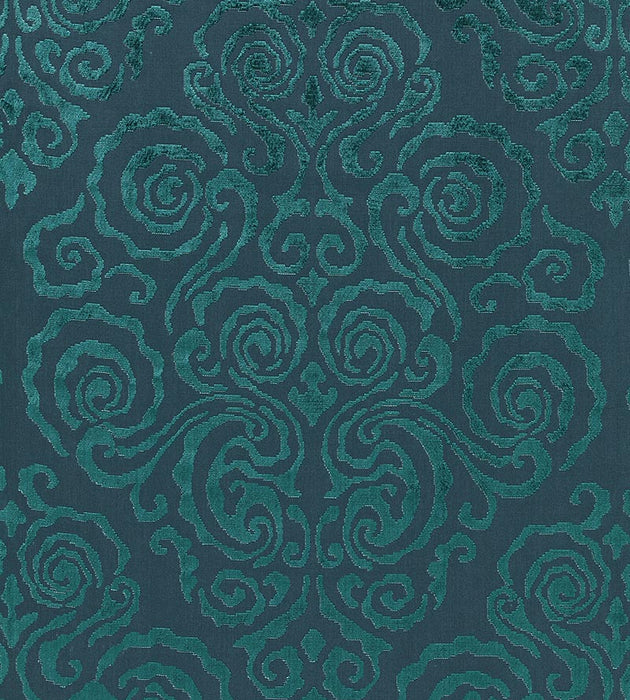 Scalamandre Cirrus Velvet Damask Emerald Fabric SC 000327219