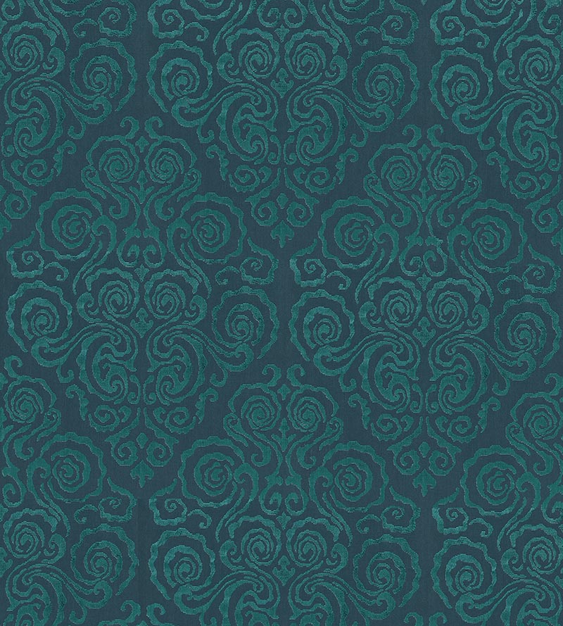 Scalamandre Cirrus Velvet Damask Emerald Fabric SC 000327219