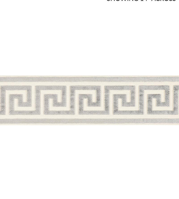 Scalamandre Greek Key Velvet Tape Smoke Trim Sample SC 0003T3279