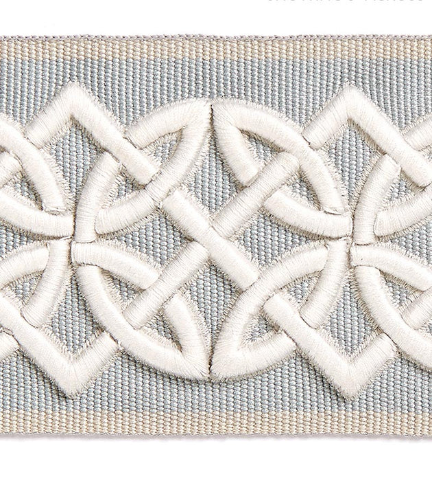 Scalamandre Celtic Embroidered Tape Mineral Trim Sample SC 0003T3282