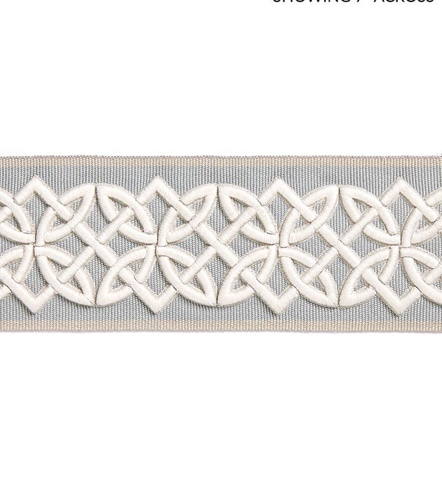 Scalamandre Celtic Embroidered Tape Mineral Trim Sample SC 0003T3282