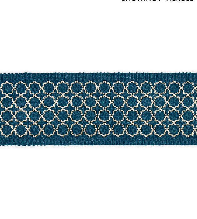 Scalamandre Seville Embroidered Tape Peacock Trim Sample SC 0003T3289