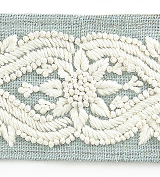 Scalamandre Linnea Embroidered Tape Skylight Trim Sample SC 0003T3298