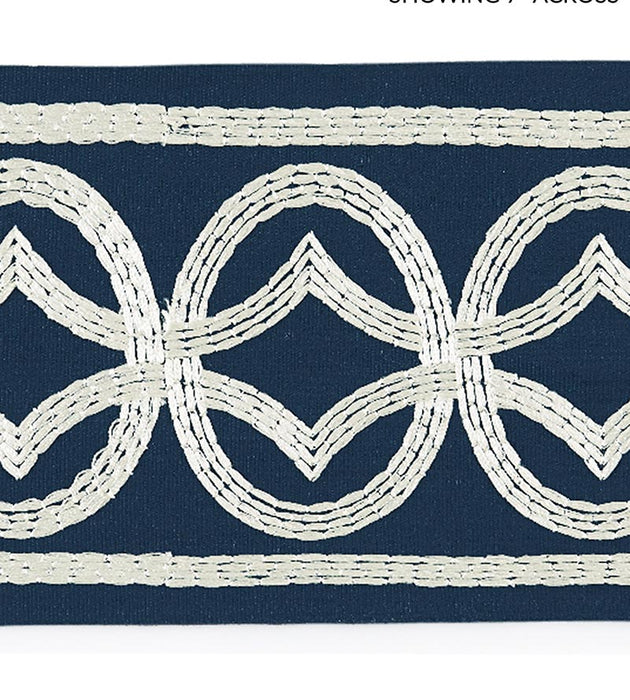 Scalamandre Athena Embroidered Tape Navy Trim SC 0003T3305